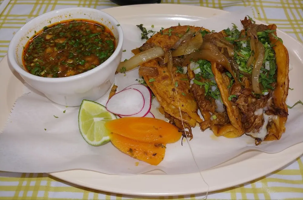 Quesabarria Tacos w Consomme